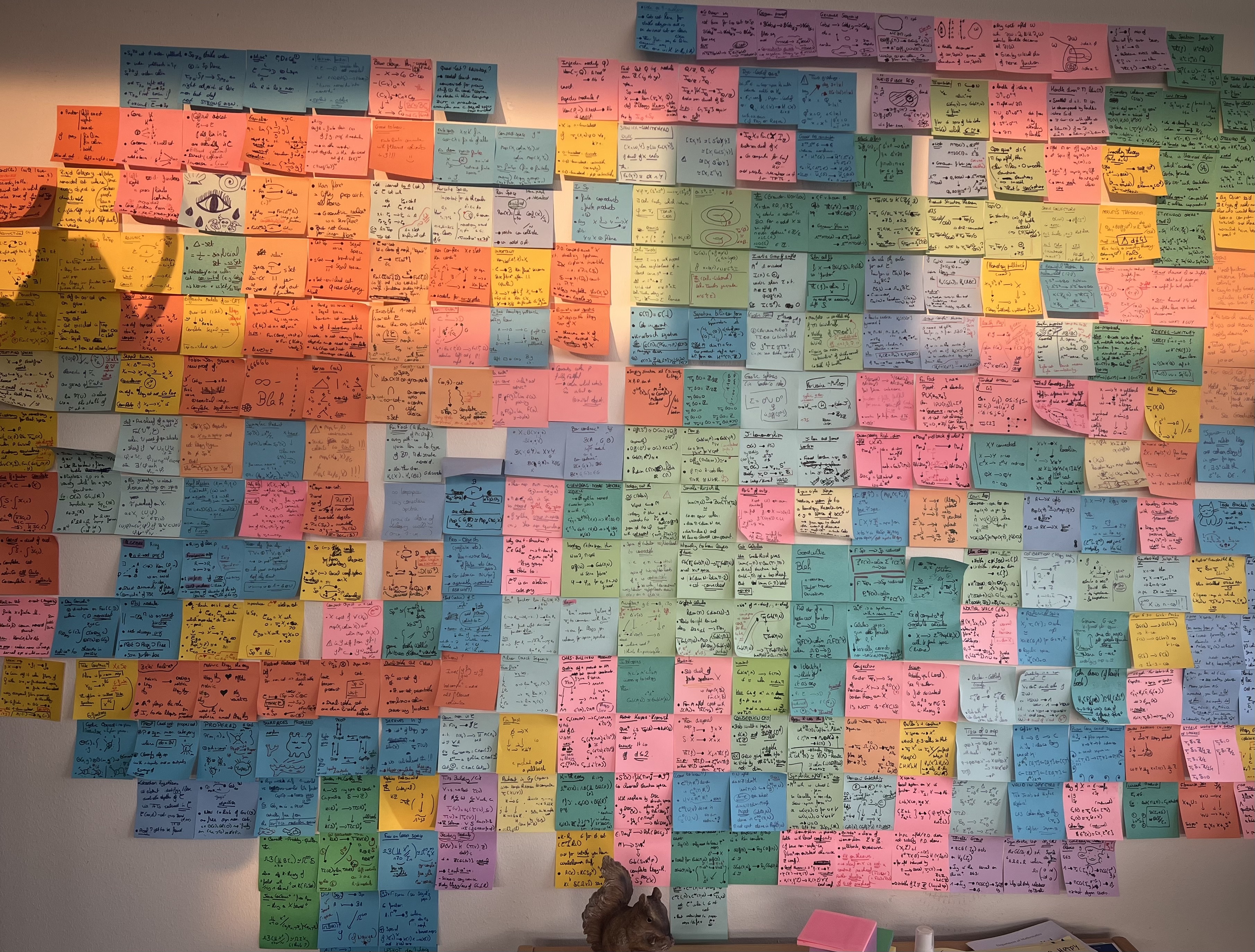 A global view of the post-its wall during golden hour